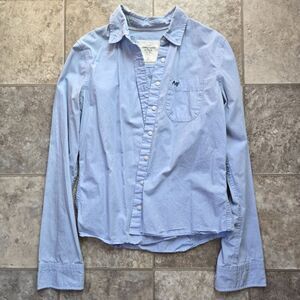 Abercrombie & Fitch 100% Cotton Light Blue Button-down Shirt Size Medium